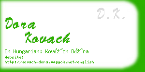 dora kovach business card
